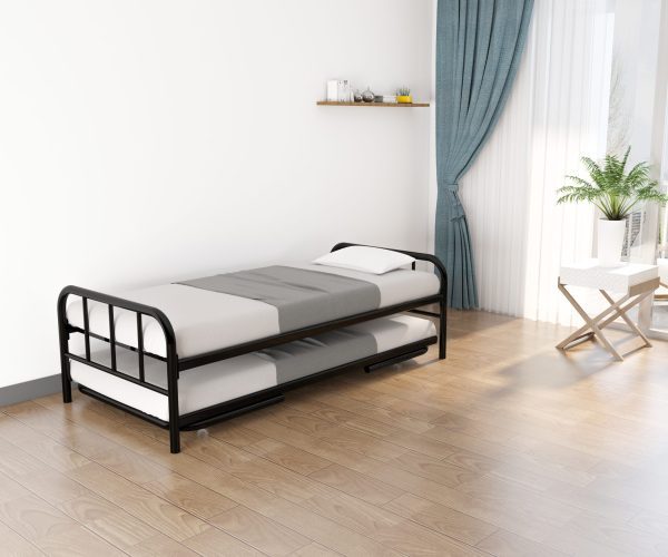 Pratico Metal Bed with Trundle