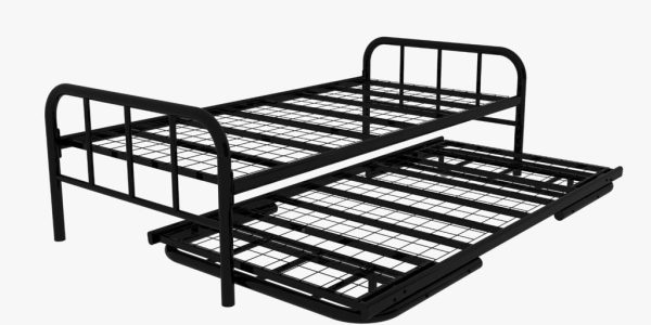 Pratico Metal Bed with Trundle