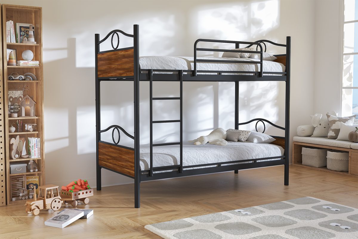 Armoni Hybrid Wood and Iron Bunk Bed Frame