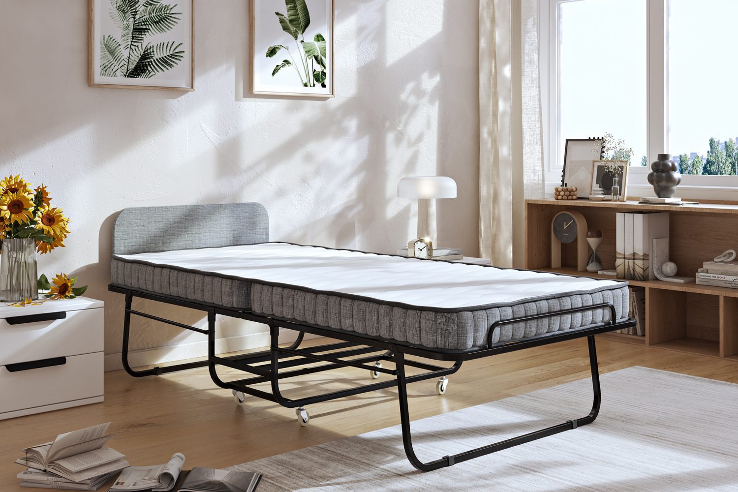 Vito Premium Hotel Rollaway Bed with Upholstered Headboard