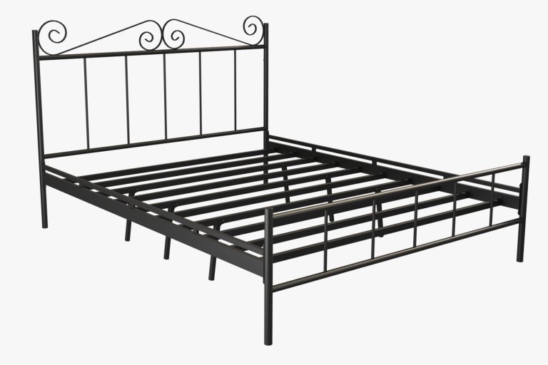 Paris bed sturdy steel columns detail