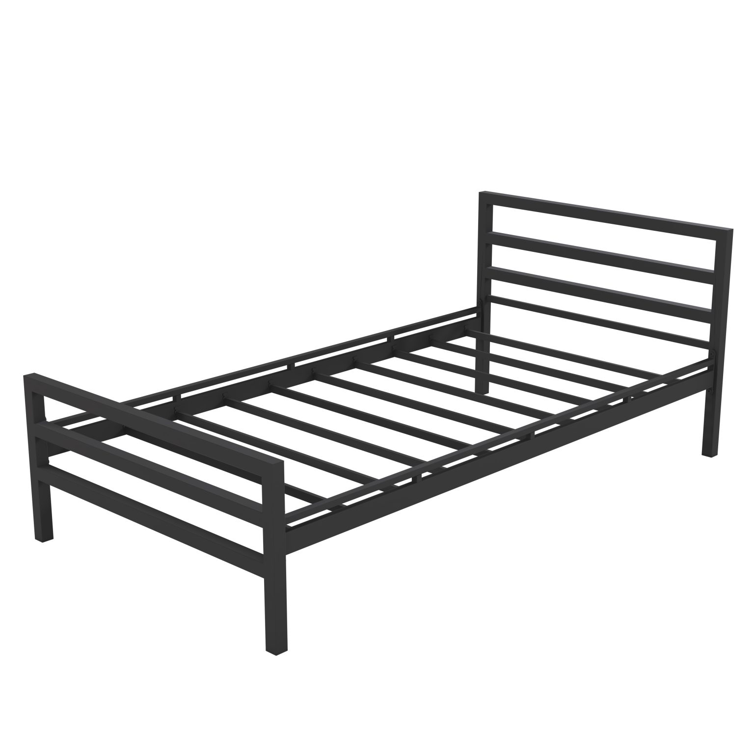 Petra industrial slatted metal frame without mattress