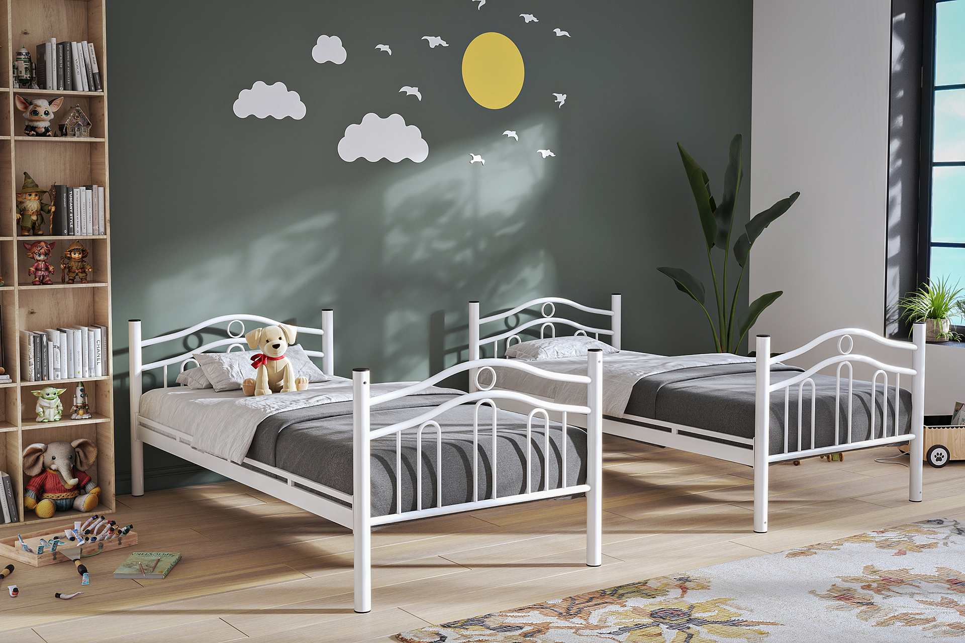 Angled view with mattress