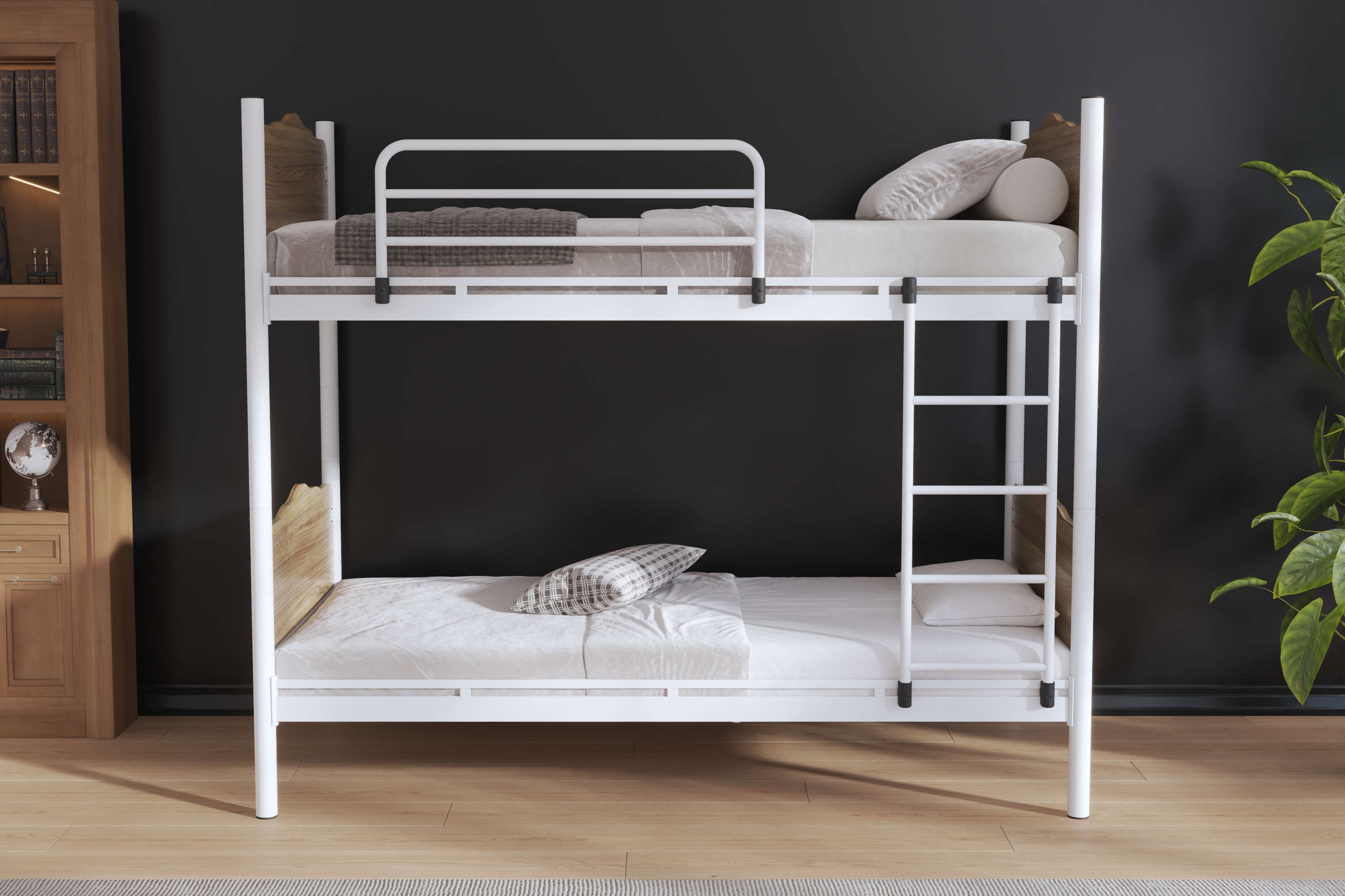 Angled view with mattress