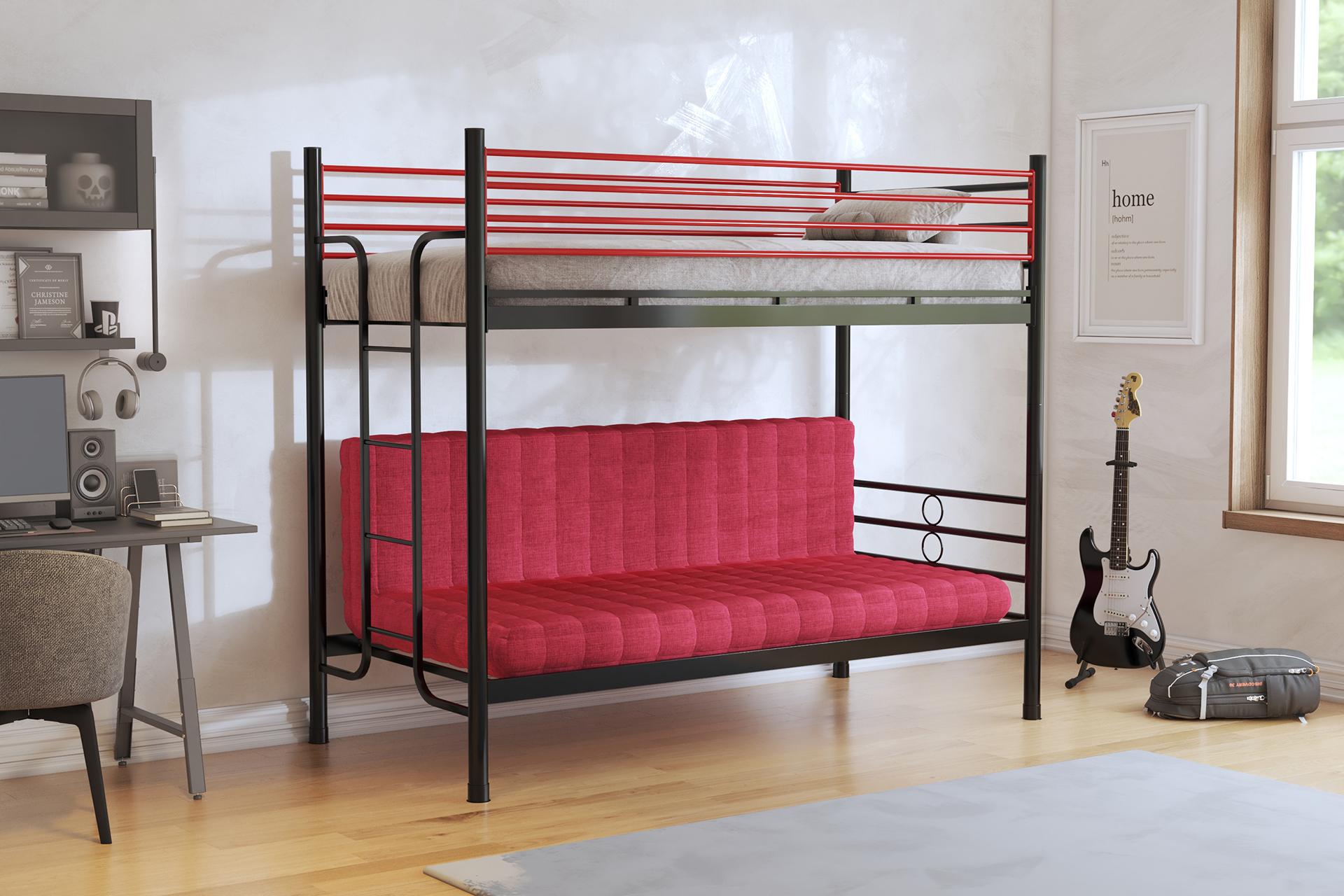 Futonmax convertible sofa framework for compact rooms