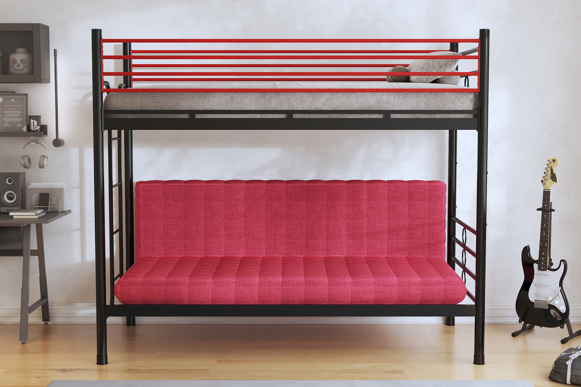 Futonmax convertible sofa integration for smart space management