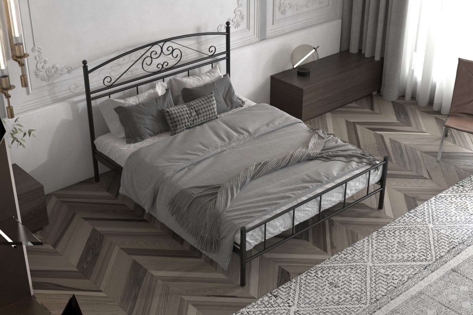 Gizem heavy duty steel hostel bedstead side view