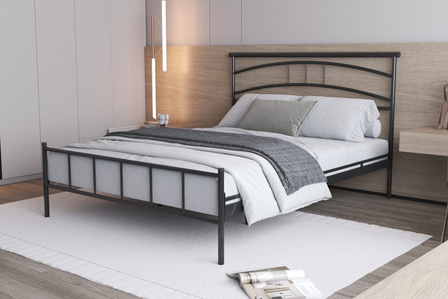 Kenza black commercial metal bed frame