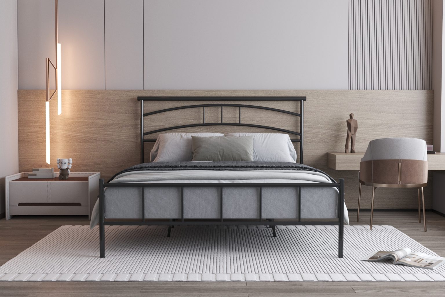 Kenza contract bed curved headboard detail