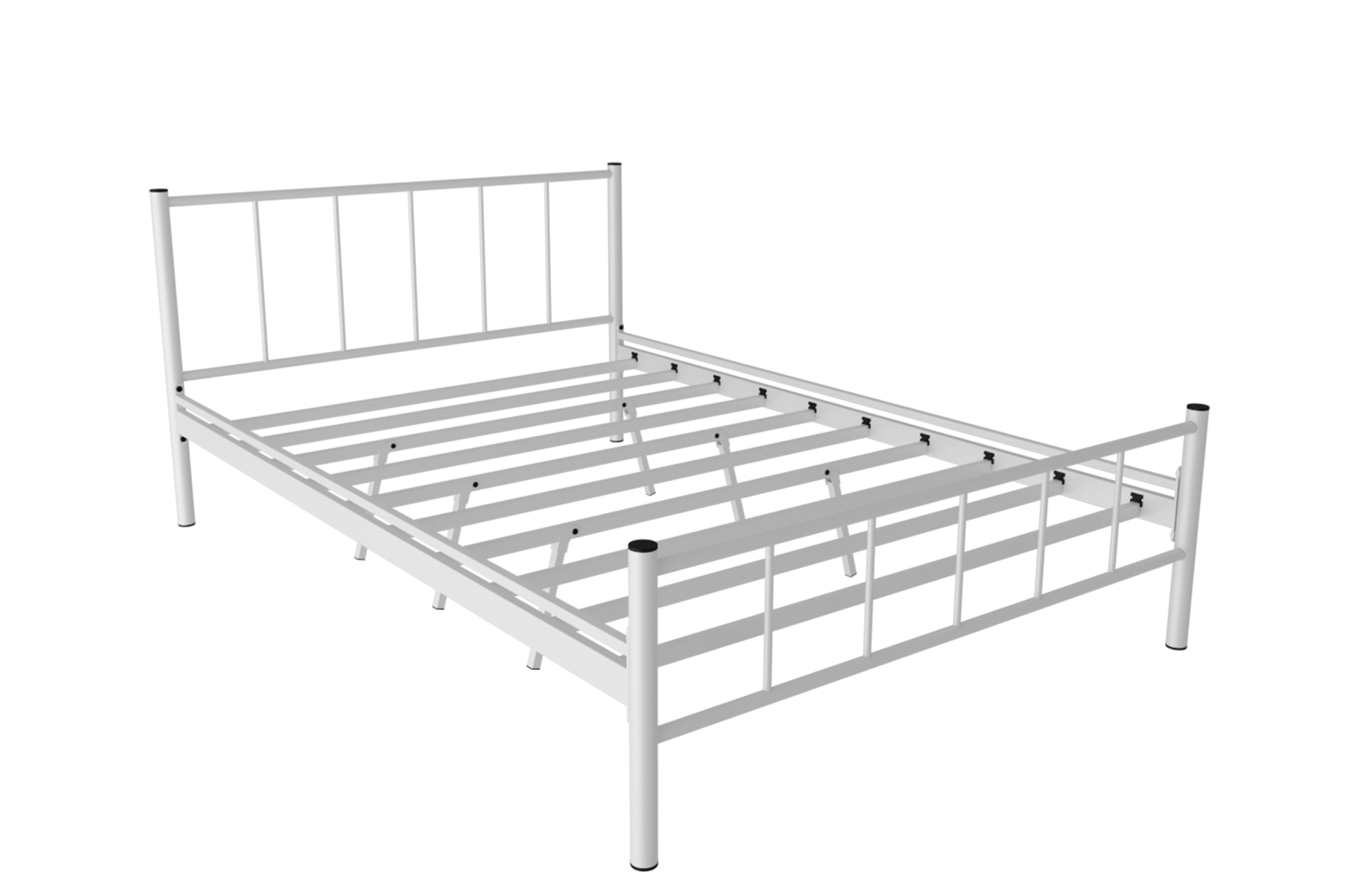 Mira white 42mm steel contract bed base frame