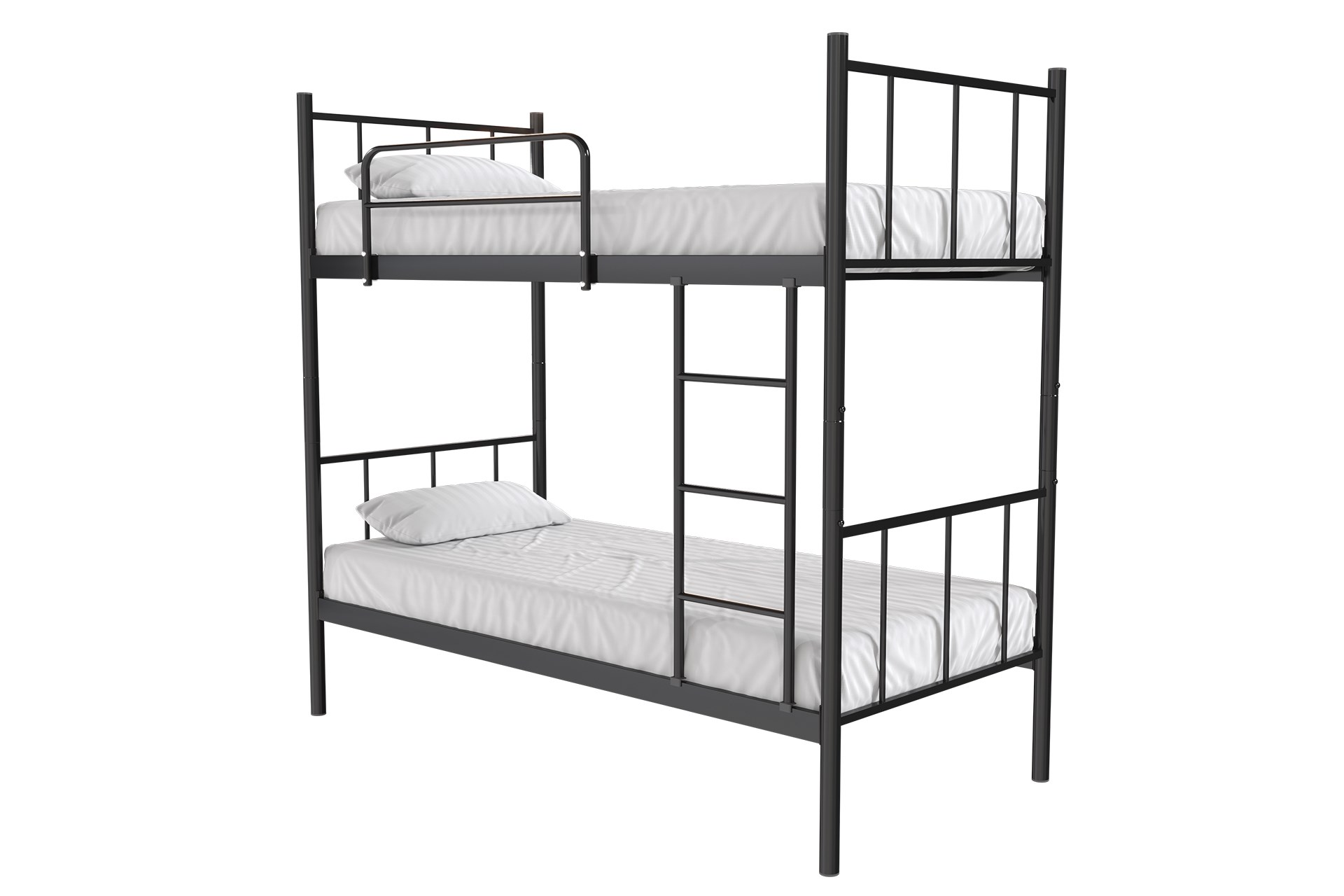 Steel angled view with mattress