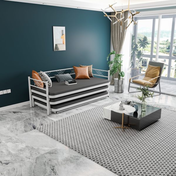 Trio Metallbett - Ruhebett mit 2 Unterbett Ausziehbar